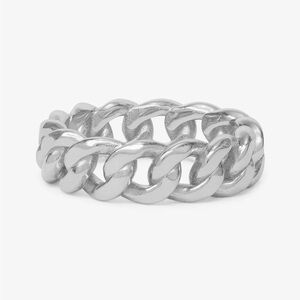 Melinda Maria Julian Chain Link Silver Ring Size 9 NWT